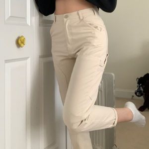 Zara Cream Carpenter Pants